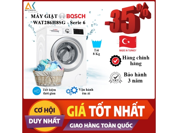 Máy giặt Bosch Home Connect 8 kg WAT286H8SG